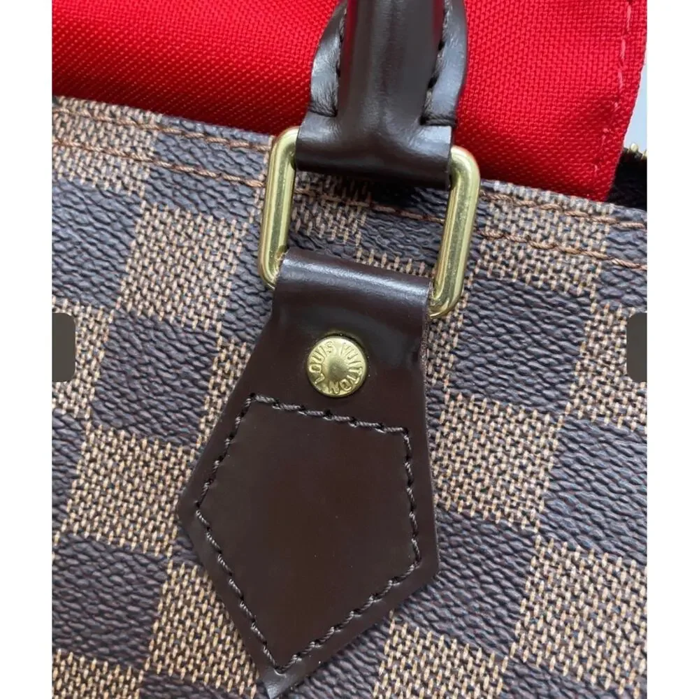 Louis Vuitton Damier Ebene Speedy 30 Handbag Made in France 2012 Authentic